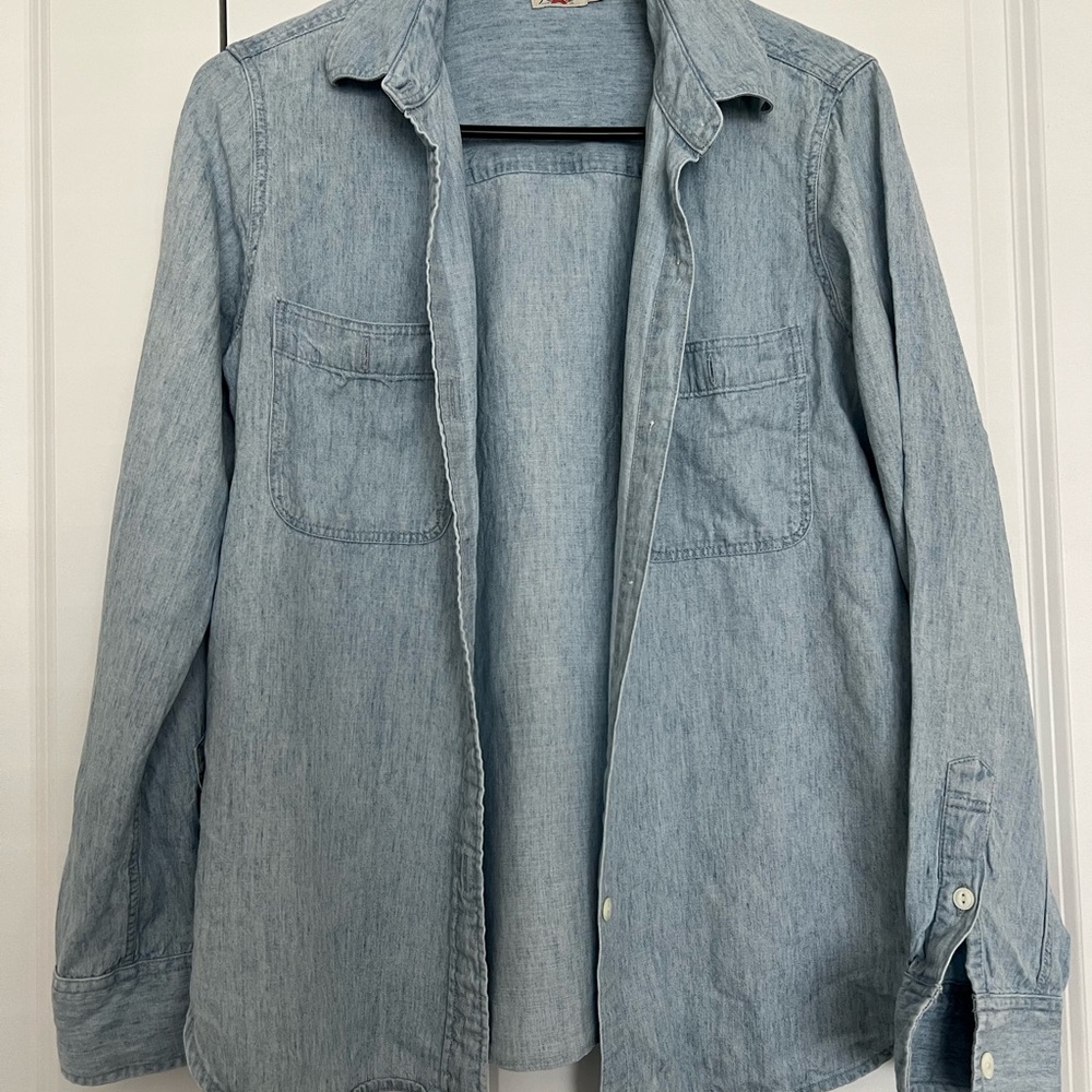 Faherty Light Blue Shirt Jacket